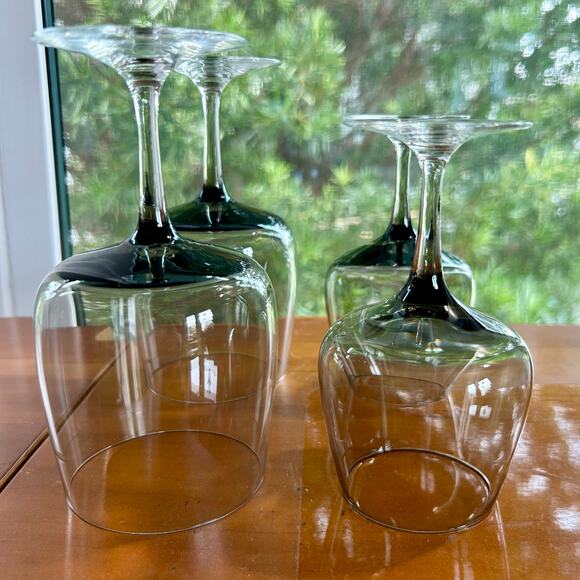 Vintage Holmegaard Mid-Century Modern Smokey Glass Water Goblets Set of 4 - Picture 5 of 7